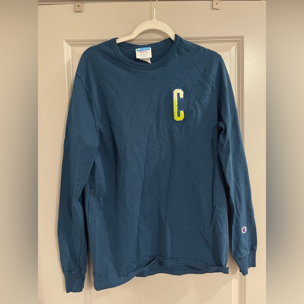 Champion Teal Long Sleeve Tee with Yellow Logo